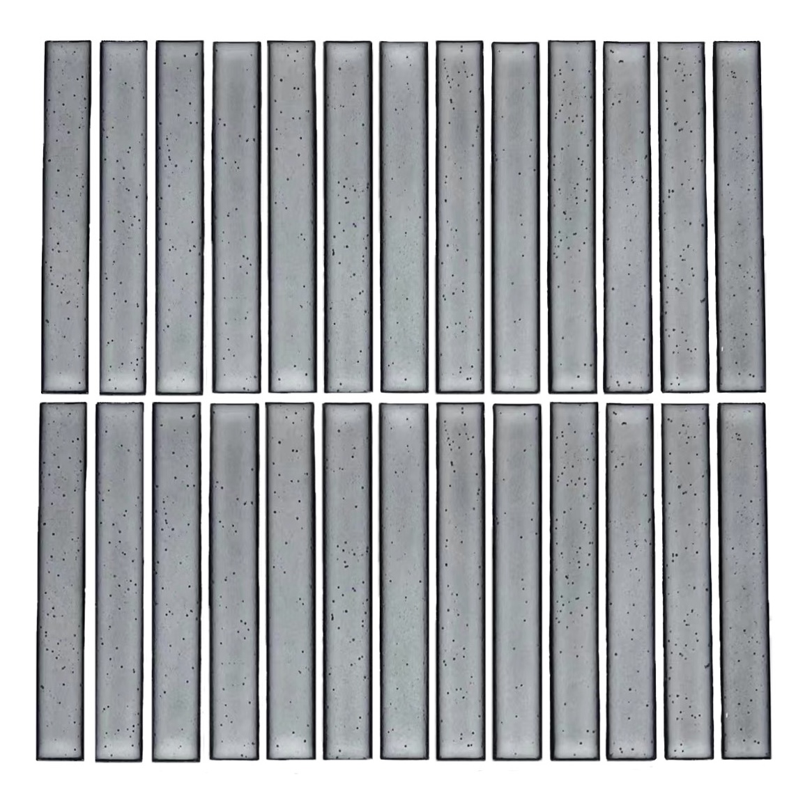 Concave Light Grey Speckled Gloss Mosaic Tile Design in Australia