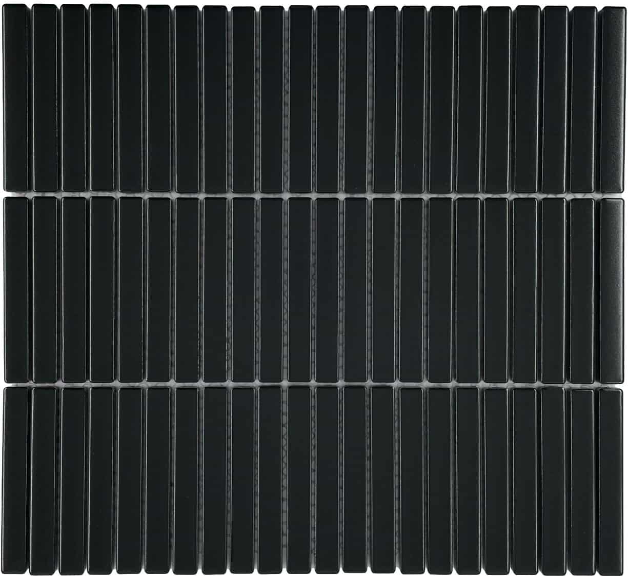 Finger Black Stack Matt Mosaic Tile for Australian Spaces