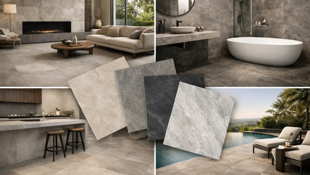 Stone Look Porcelain Tiles for Every Space